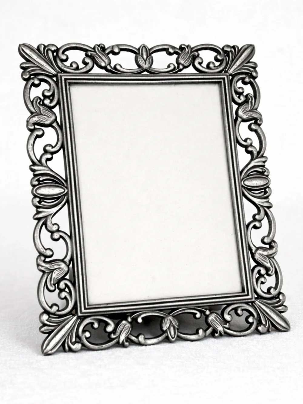 Vintage Ornate Silver Frame 3.5x5 Made in Korea